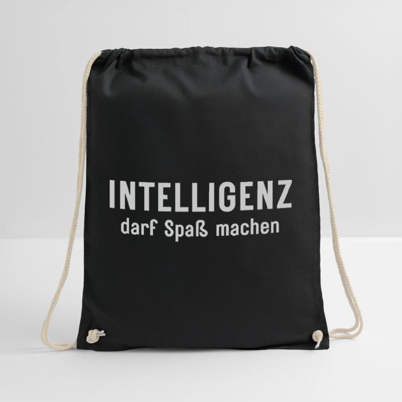 Intelligence can be fun Statement Design Drawstring Bag