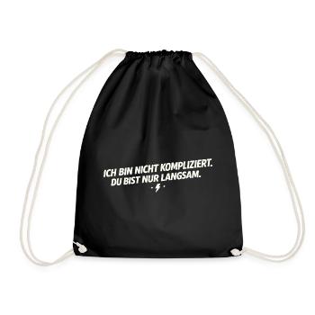 Je ne suis pas compliqué – tu es lent - Sac de sport léger - noir - Devant