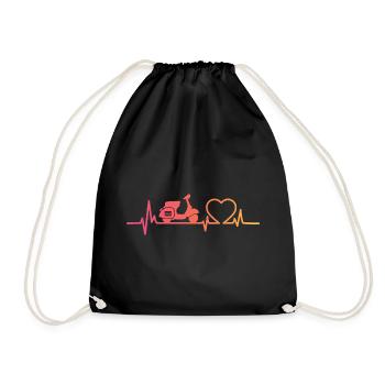 Sunset Motor Heartbeat Roller - Turnbeutel - Schwarz - Vorne