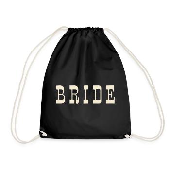 Mariée – Ivoire chaud - Sac de sport léger - noir - Devant