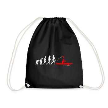 Kajak Evolution Kajakfahrer Kajaker Kayak - Turnbeutel - Schwarz - Vorne