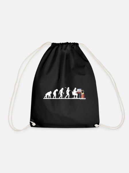 Evolution Nerd Geek Hacker Coder Programmierer - Turnbeutel - Schwarz