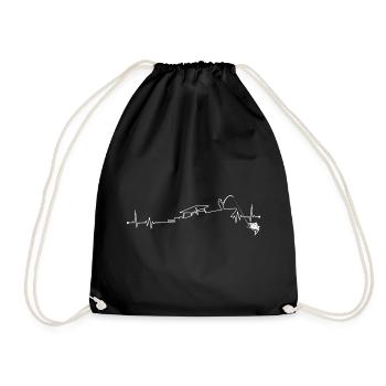 Coastal Flight Line Art - Drawstring Bag - black - Front