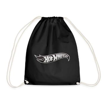 Hot Wheels Logo In Schwarz-Weiß - Turnbeutel - Schwarz - Vorne