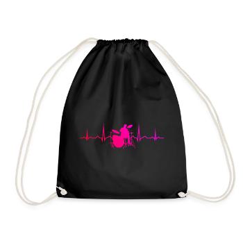Drummer Men Women Drums Drum Kit - Drawstring Bag - black - Front
