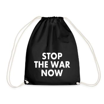 Stop the war now - Drawstring Bag - black - Front