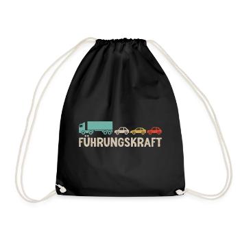 LKW Fahrer Führungskraft Fernfahrer - Turnbeutel - Schwarz - Vorne