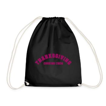 Thanksgiving Cooking Crew Family Outfit - Drawstring Bag - black - Front