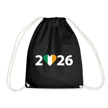 I love Ireland 2026, holidays in Ireland 2026 - Drawstring Bag - black - Front