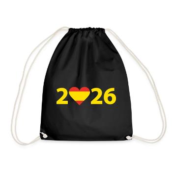 I love Spain 2026, holidays in Spain 2026 - Drawstring Bag - black - Front
