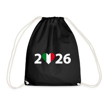 I love Italy 2026, Italy 2026 - Drawstring Bag - black - Front