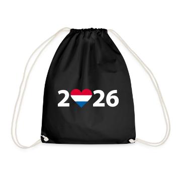 I love Netherlands 2026, Netherlands 2026 - Drawstring Bag - black - Front