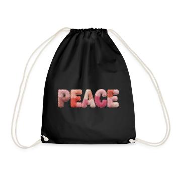 Peace Patchwork Design Shirt for Hippies - Turnbeutel - Schwarz - Vorne