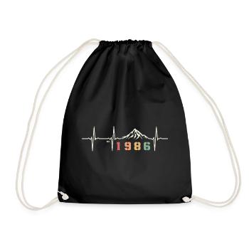 Vintage Quote 40 Years Forties Party 1986 - Drawstring Bag - black - Front