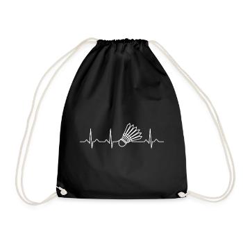 Joueur de battement de cœur de badminton Amoureux du sport Cadeau - Sac de sport léger - noir - Devant