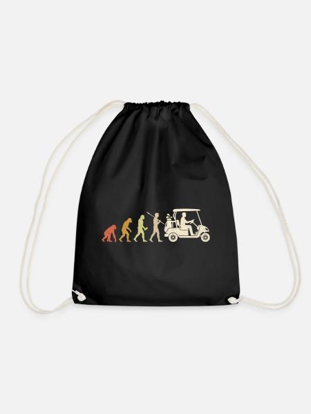 Golfwagen-Evolution Lustiges Golfer-Geschenk - Turnbeutel - Schwarz