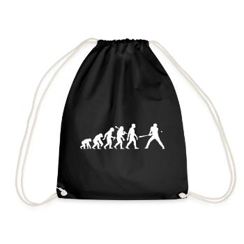 Baseball Evolution Baseball Player Batsman - Drawstring Bag - black - Front
