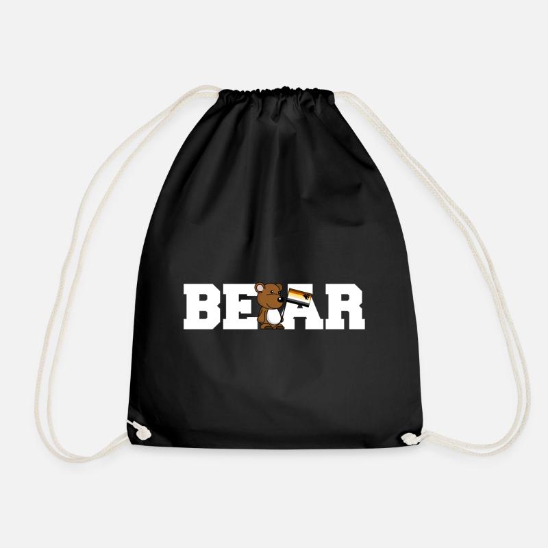 Bear LGBT Gay Pride Cartoon CSD Teddy - Turnbeutel - Schwarz