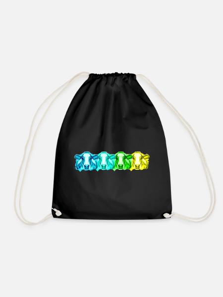 Cow cows - Drawstring Bag - black