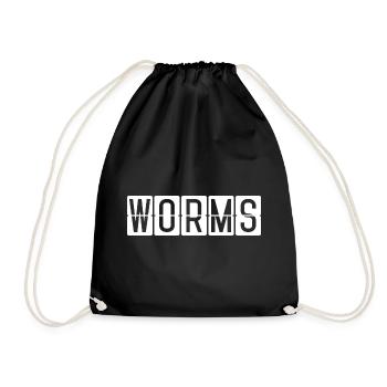 Worms Flughafentafel - Turnbeutel - Schwarz - Vorne