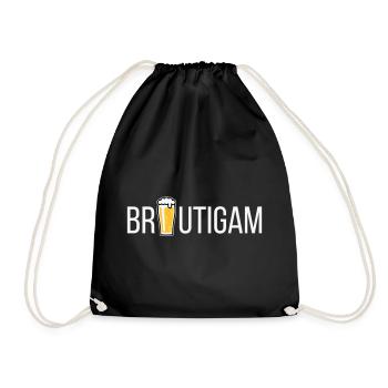 Bräutigam (Bier / Junggesellenabschied / NEG) - Turnbeutel - Schwarz - Vorne