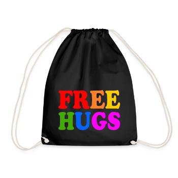 Free hugs - Turnbeutel - Schwarz - Vorne
