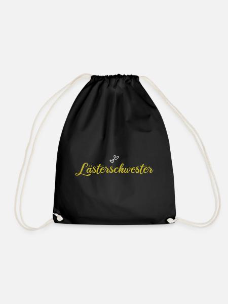 Lästerschwester mit Herz - Turnbeutel - Schwarz