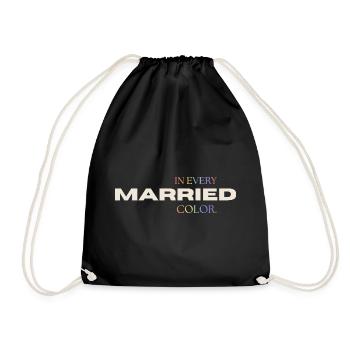 Married in every Color Pride Rainbow Typography - Drawstring Bag - black - Front