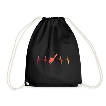 Bûcheron Sunset battement de coeur tronçonne - Sac de sport léger - noir - Devant