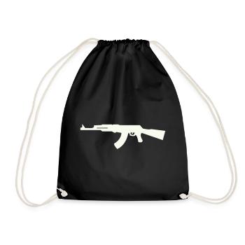 Gewehr Silhouette im Minimalstil - Turnbeutel - Schwarz - Vorne