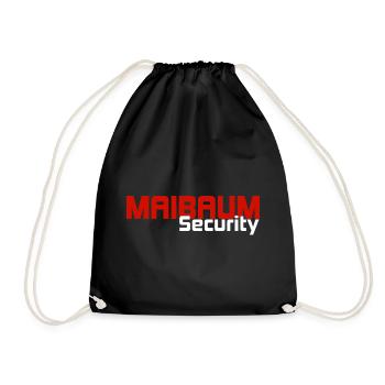 Maibaum Security Aufpasser Shirt - Turnbeutel - Schwarz - Vorne