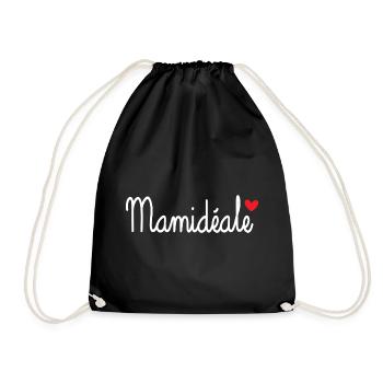 Mamidéale - Coeur d'amour - Sac de sport léger - noir - Devant