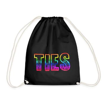 ties rs rainbow - Drawstring Bag - black - Front