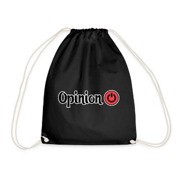 Opinion Power Button Design - Drawstring Bag - black - Front