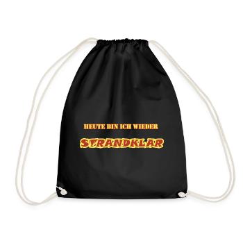 STRANDKLAR - Turnbeutel - Schwarz - Vorne