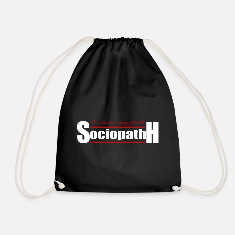 Sociopath - Drawstring Bag - black