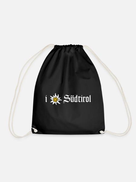 I love Südtirol mit Edelweiß - Turnbeutel - Schwarz