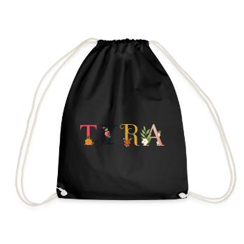 TYRA Name Adorned with Flowers - Drawstring Bag - black - Front