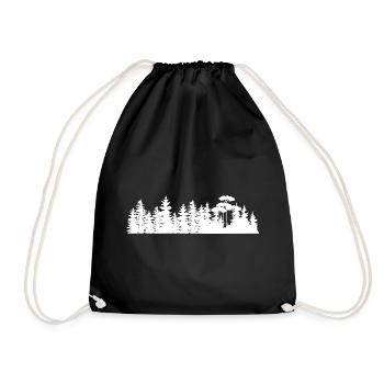 Forest Landscape Silhouettes Design - Drawstring Bag - black - Front