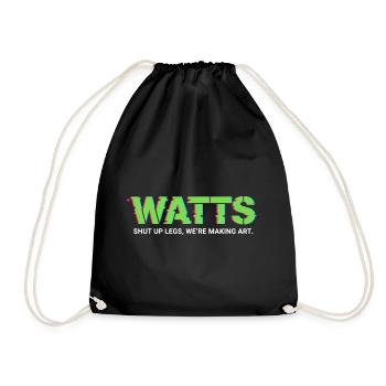 WATTS Neon Pop Art T-Shirt - Turnbeutel - Schwarz - Vorne
