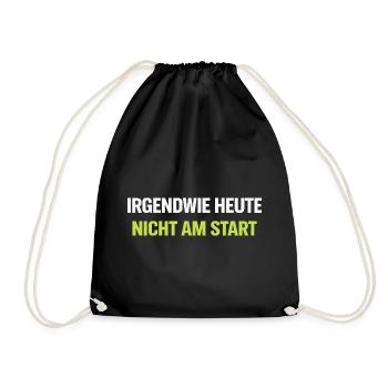 Irgendwie Heute Nicht Am Start – Neon Typo - Turnbeutel - Schwarz - Vorne