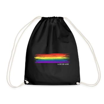 Love is Love - Gay Pride - Drawstring Bag - black - Front