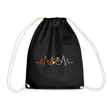 Battement de cœur de vélo vintage - Sac de sport léger - noir - Devant