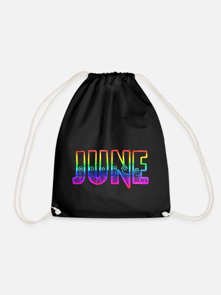 june rs regenbogen - Turnbeutel - Schwarz