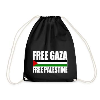 Free gaza free palestine - Drawstring Bag - black - Front