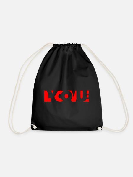 love you - Turnbeutel - Schwarz