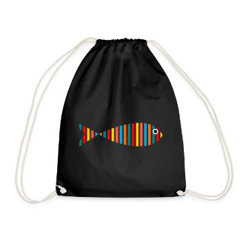 POISSON. POISSON D'AVRIL. VACANCES. ETE. HUMOUR - Sac de sport léger - noir - Devant