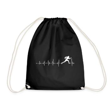 Conception de silhouette de course à pied de cœur - Sac de sport léger - noir - Devant