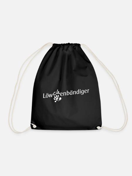 Löwchen: Löwchenbändiger (white) - Turnbeutel - Schwarz