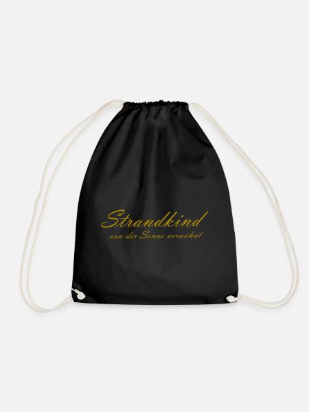 Strandkind von der Sonne verwöhnt - Turnbeutel - Schwarz